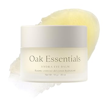 Oak Essentials Hydra Eye Balm, Balm-to-Oil Formula with Moringa Seed Oil, Shea Butter & Mango Seed Butter, Hydrating Under Eye Cream for Dryness, 0.35 Oz