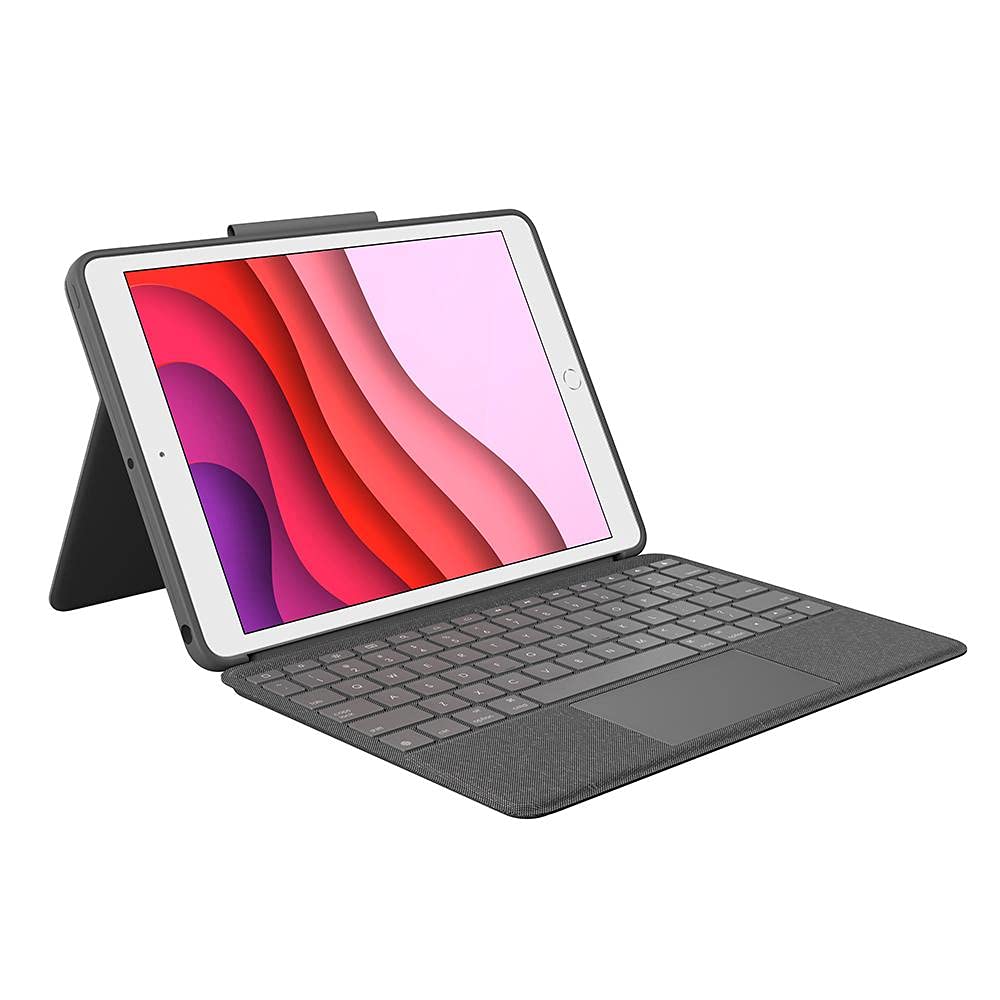 Photo 1 of Logitech Combo Touch for iPad (7th and 8th Generation) Keyboard case with trackpad, Wireless Keyboard, and Smart Connector Technology – Graphite Apple Exclusive