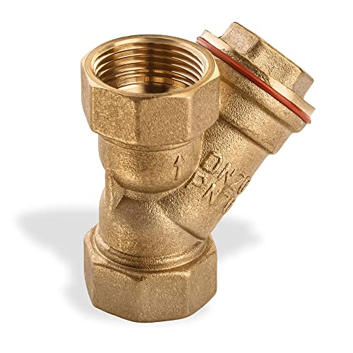 Image of 3 /4 inch Y-Type Strainer Coarse Water Filter Brass Threaded Pump 0.75 inch Female Thread Connector Filtering Valve Adaptors Oil Separation Mesh Sediment Filters For RVs Water Heating System Plumbing