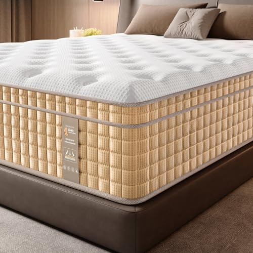 Image of BedStory 14 Inch Queen Mattress, 7-Zone Contouring Bed in a Box,Deep Sleep Medium Firm Hotel Collection Hybrid Mattress with Extra Lumbar & Shoulder Support Pain Relief,Fiberglass-Free 365-Night Trial