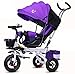 GCXLFJ Triciclo per Bambini Tricicli Ride-On Bike con Trikes-Pieghevole Bambini Sun Canopy,4-in-1 Pieghevole Steer Passeggino for Bambini Bambino Piccolo,età 1-5 Anni (Colore:Khaki) (Color : Purple)