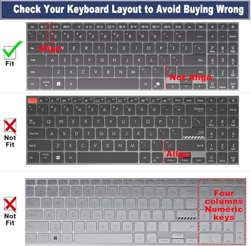 Image of Saco Keyboard Cover for 2025 ASUS Vivobook S16 (S3607VA-RP054WS / RP065WS / RP090WS) | Vivobook 16 (X1607) & ASUS Gaming V16 (V3607) Anti-Faded & Dust-Proof Keyboard Protector