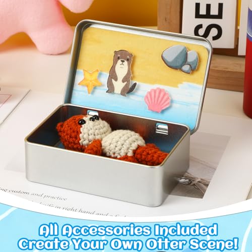 JULEASEL Little Otter Buddy - Knitted Otter Desk Companion Gift - image 5