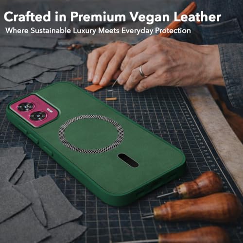Image of Jkobi Leather Finish Back Cover Case for Motorola Moto Edge 50 Fusion (MagSafe Compatible Wireless Charging | Soft Touch | Camera Bump Protection)