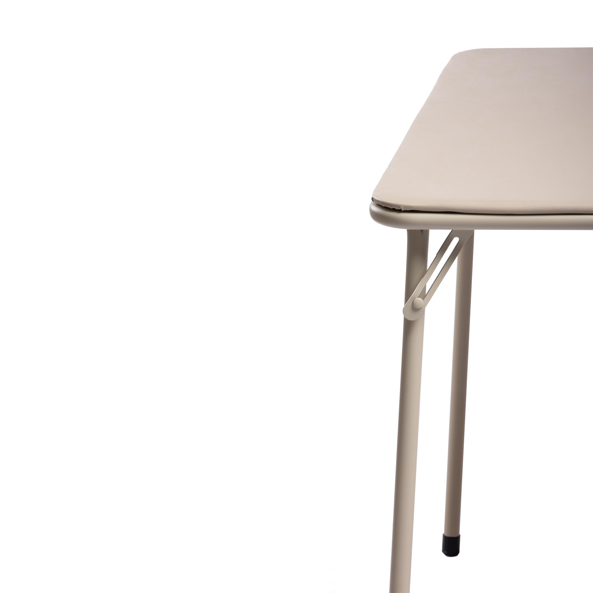 FurnitureR Tavoli da Cucito e Artigianato, Quadrato Oak, Struttura in Metallo Robusto e MDF Vassoio Imbottito in Pelle Sintetica, Pieghevole e Portatile, Design Minimalista, 86 x 86 cm