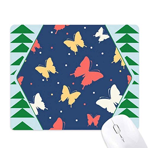 Tapis de souris papillon coloré en caoutchouc antidérapant vert