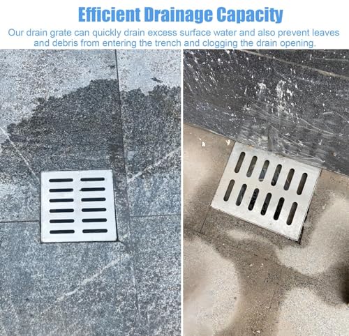 Grille en acier inoxydable 304 pour drain de patio extérieur 10x10 cm - 3