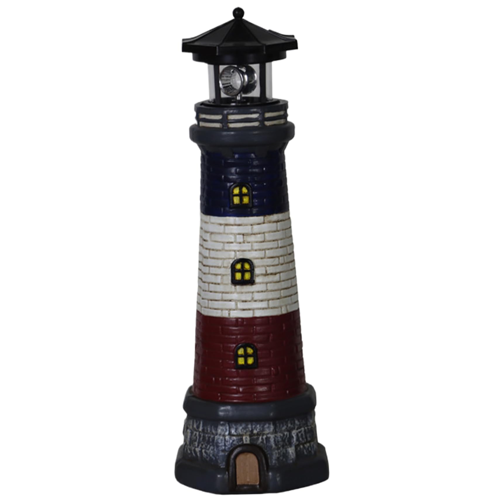 Lampe solaire de phare étanche avec éclairage LED rotatif 360 pour deco cour et pelouse