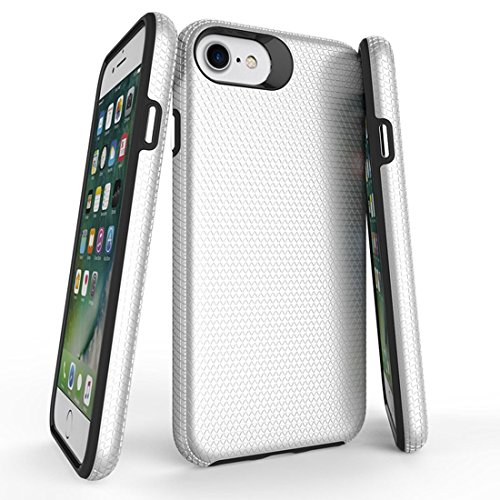 iPhone 7/8 Carcasa cromatica Plateada Antideslizante con Botones, Color Plata