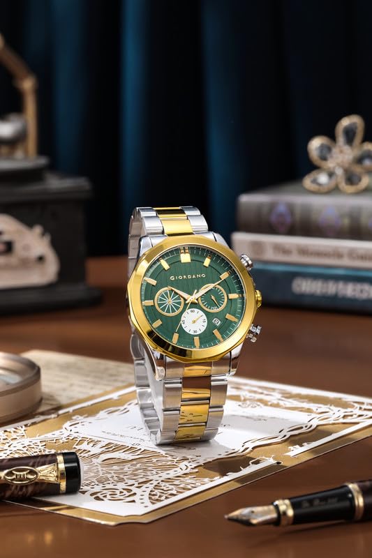 Image of Giordano Multi-Function Analog Watch for Men with Textured Dial, Classic Stainless Steel Strap and Date Function