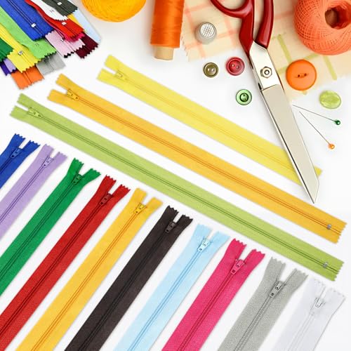 Image of Zippers, DOITEM 96 pcs Zippers for Sewing 6 Inch 8 Inch 10 Inch 12 Inch Multicolor Nylon Coil Zipper for Sewing and Crafts 24 Colors