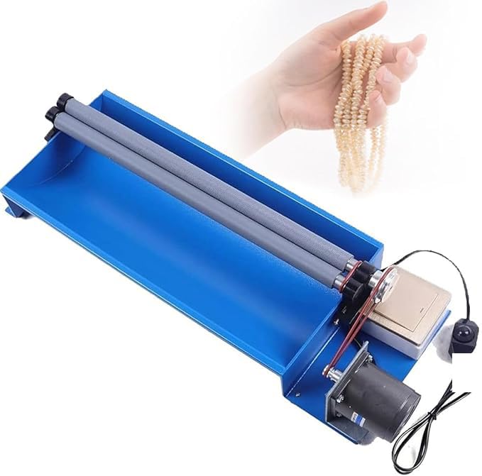 Máquina de cuentas, herramienta semiautomática de enhebrado de cuentas con ancho y velocidad de rueda ajustables, 1450 RPM para manualidades y proyectos comerciales de cuentas