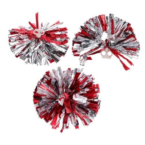 Toddmomy Cheerleading Pom Poms Set of 3 for Cheerleading Games Reusable for Dance Performance Holiday Decor