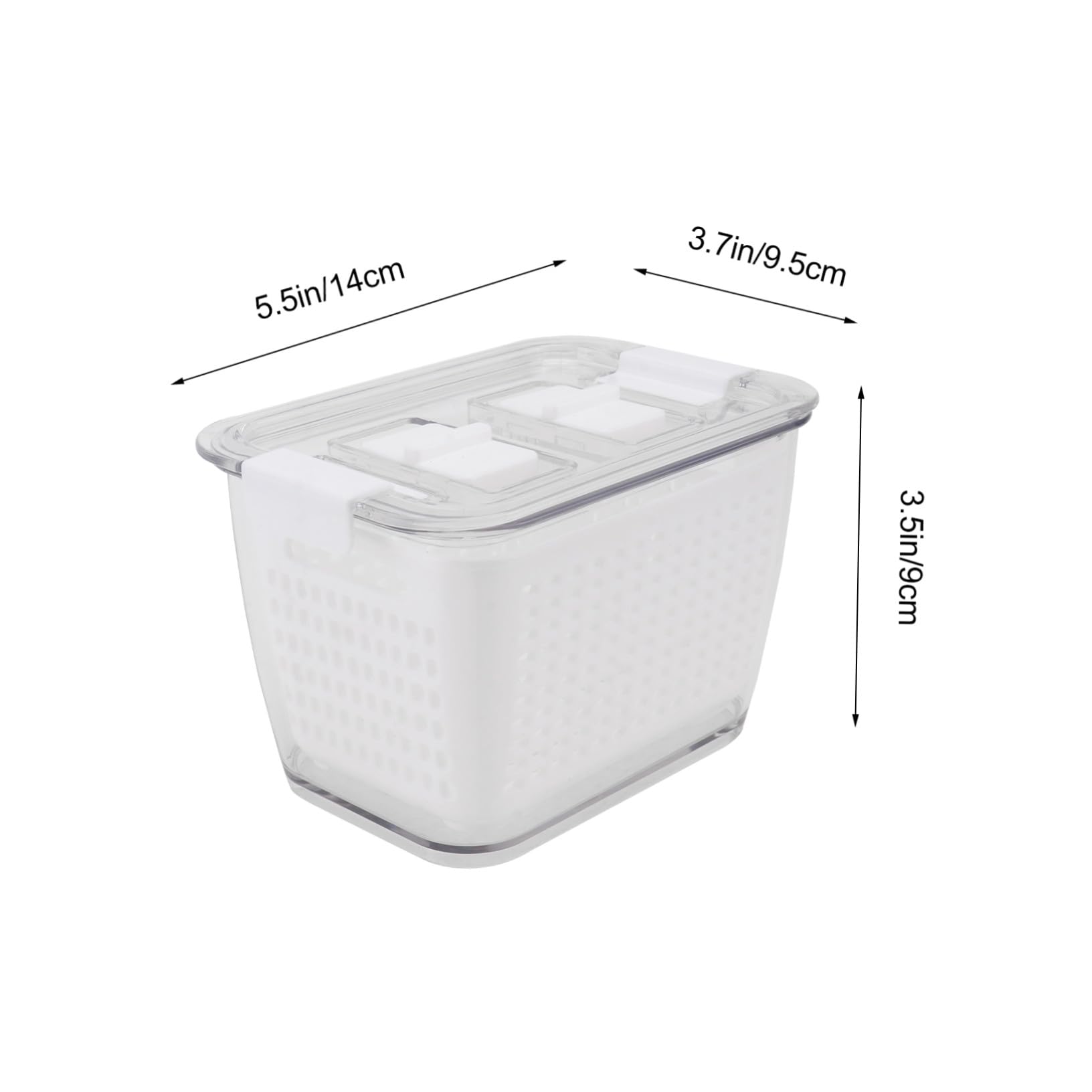 Cabilock 3 piezas Cajas Herméticas para Almacenamiento y Drenaje de Alimentos Contenedores Compactos para Frutas y Verduras Organizador Práctico para Frigorífico Fácil Limpieza y Ahorro de