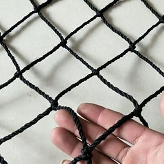 GEIRONV Black Interior Ceiling Net, 1m Balcony Stair Anti-Fall Net Garden Decoration Net Plant Protection Net Outdoor Safety Net Protection Rope Net (Color : 12mm Rope, Size : 15cm mesh)