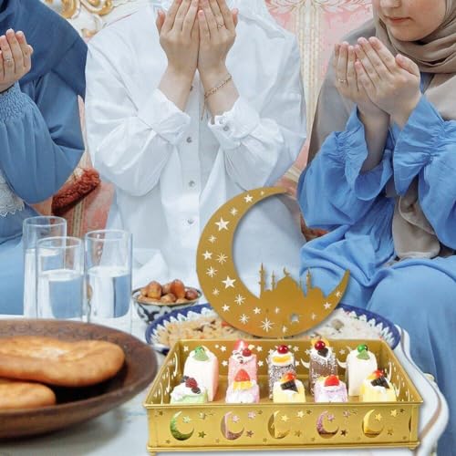 Plateau lune et étoile Ramadan Kareem décor de table Eid Mubarak