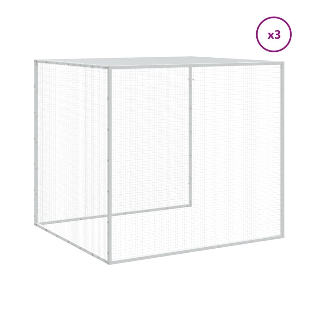 Hühnerkäfig mit Dach Anthrazit Verzinkter Stahl 403x98x90 cm mit Tür Riegel Schutz für Kleintiere und Kaninchenstall Outdoor Garten Freigehege Meerschweinchenkäfig