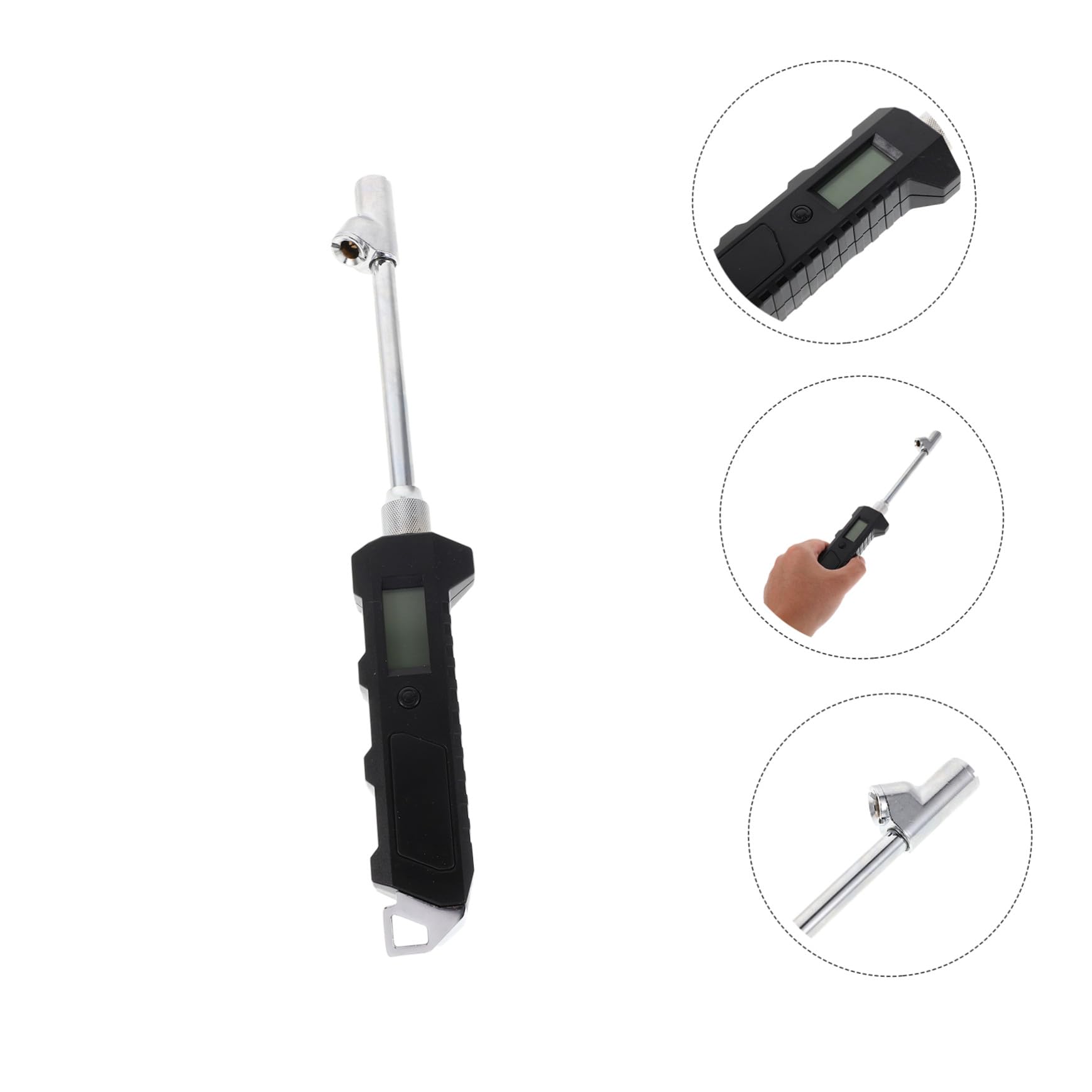 Gatuida Manomètre Numérique Double Tête avec Rétroéclairage LCD pour Camion Voiture Moto et Vélo Affichage Précis et Portable pour Contrôle de Pression des Pneus