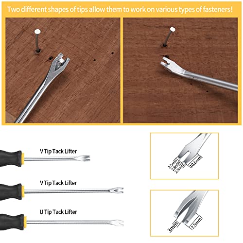 3 Pièces Arrache Agrafeuse Tapissier, Arrache-clous, Décapant d'agrafes de Rembourrage, Extracteur de clous, Outil D'extraction de Pointes, Agrafeuses Dissolvant d'ongles – Image 5