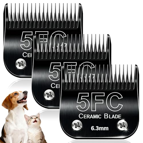 Dog Grooming Clipper Blades Replacement Compatible with Andis Dog Clippers Most OsterA5 Wahl KM Series Pet Clippers (Black(5FC))
