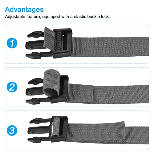 Image of MECCANIXITY Utility Strap with Buckle 1x20 Inch Polyester Quick Release Adjustable Belt for Travel Outdoor Bag Luggage Packing (Gray)