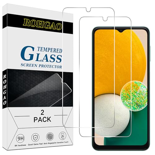 ROHGAO 2 Pack Screen Protector for Samsung Galaxy A13 5G Tempered Glass, Case Friendly, Bubble Free, Anti Scratch, Easy Installation