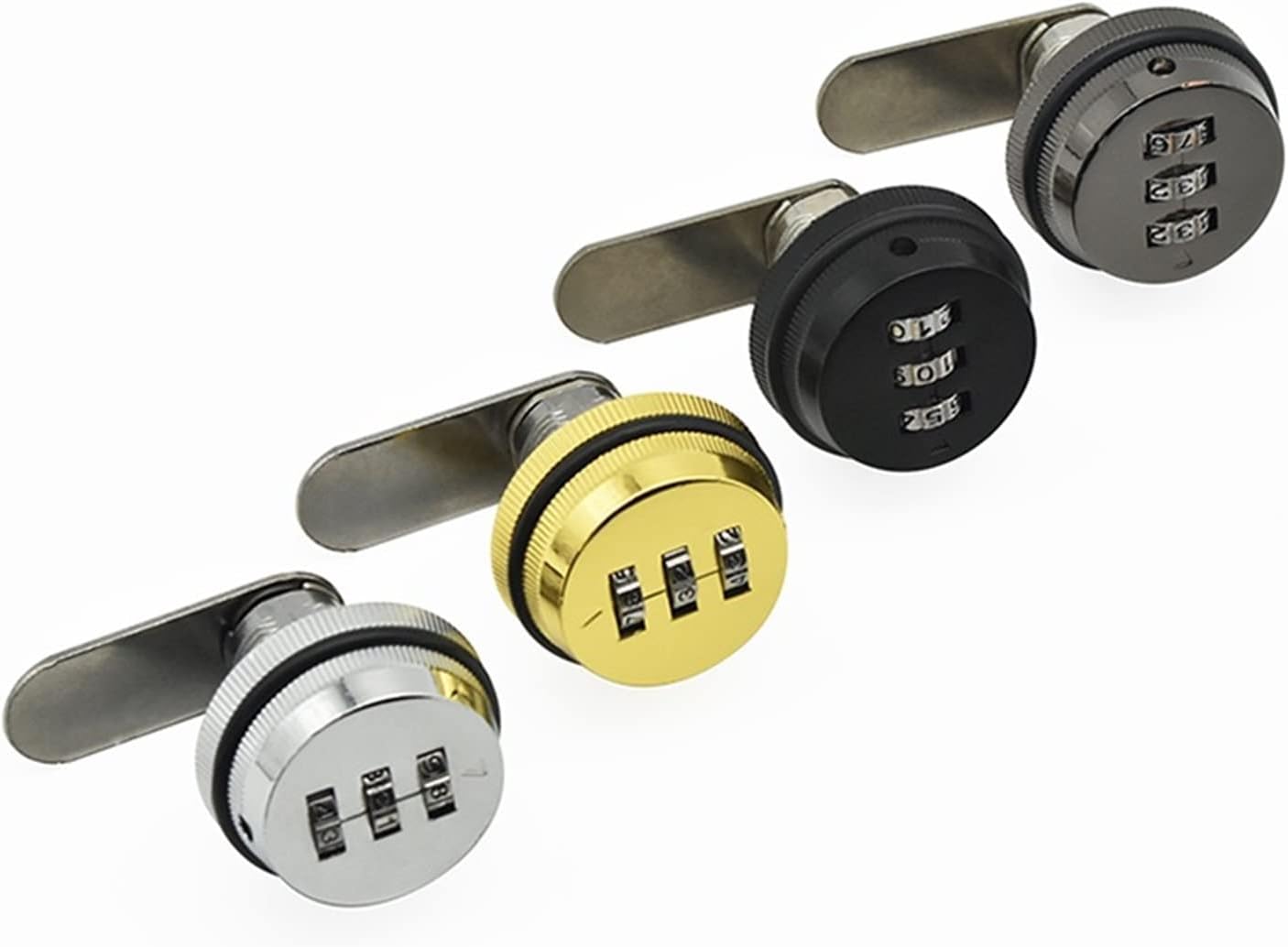 3 Digit Security Password Keyless Drawer Cam Lock Combination Coded Door Cabinet Home Hardware Zinc Alloy Mail Box 1Pcs(Black 20mm)