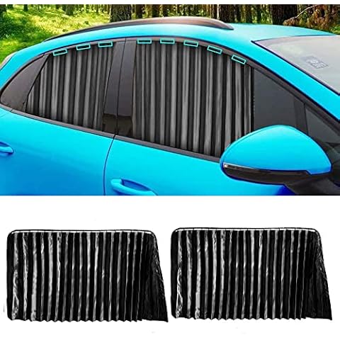 2pcs Car Side Window Sun Shade Magnetic Covers Blinds Curtains Car Accessories Sun Shade Keep Cooler Screen for Sleeping Black Cover