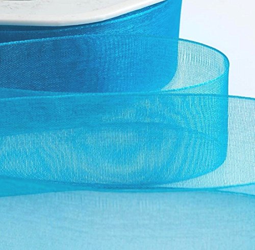 20mm Turquoise Organza Ribbon 44 Mtrs Gift Wrap Ribbon, Ribbons for Gift Wrapping Christmas Ribbon