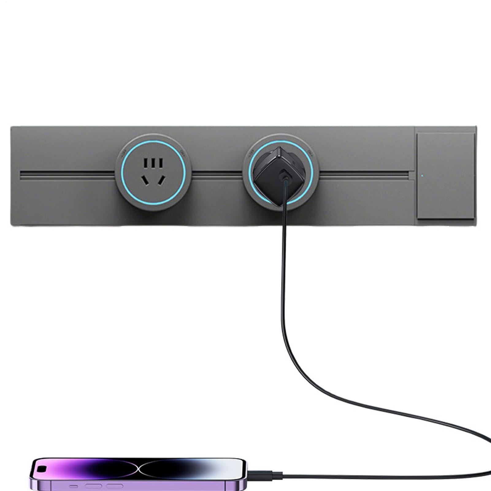 Enchufe De Corriente Eléctrica Adaptadores De Enchufe Móviles | Riel Eléctrico De Enchufes Deslizante Para Apartamento, Escuela, Hotel, Hogar, Dormitorio, Trabajo, Estudio, Salón Y Cocina
