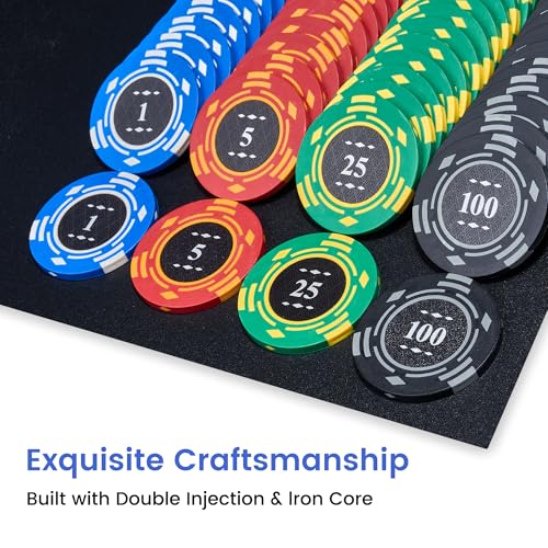 Poker Chips,400PCS 14 Gram Clay Poker Chip Set with Deluxe Travel Case, Numbered Chips,Poker Set for Texas Holdem Blackjack Gambling. - Thumbnail 3