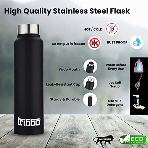 Image of TRIBBO Stainless Steel Water Bottle 750 ML, Water Bottles For Fridge, School,Gym,Home,office,Boys, Girls, Kids, Leak Proof(WHITE,SIPPER CAP, SET OF 1, 750 ML)