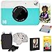 KODAK Printomatic Instant Camera (blu) Confezione regalo + carta Zink (20 fogli) + custodia Deluxe + 7 divertenti set di adesivi + pennarelli a doppia punta + album fotografico + cornici da appendere.