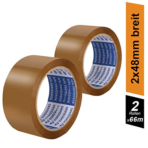 DLOPK Cintas adhesivas de embalar, utilizadas para el embalaje y sellado, eliminación de polvo de ropa/teclado/piso, etc, 48MM * 66M * 45U (2 unidades)