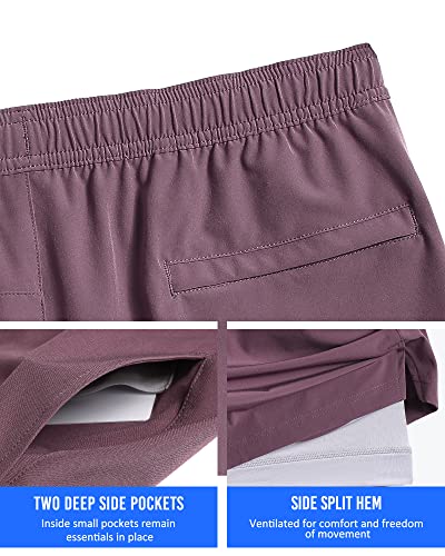 Image of maamgic Mens 5 inch Gym Running Shorts for Men 2 in 1 Quick Dry Workout Athletic Shorts