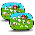 HECKBO 2x Parasole autoadesivo per auto - protezione solare per bambini - protezione solare per finestrini auto - molti motivi - parasole auto con borsa inclusa