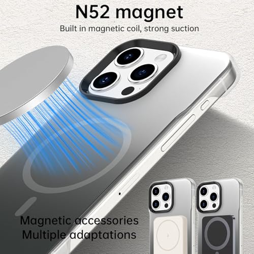Coque iPhone 15 Pro MagSafe transparente sans bordure effet titane nu