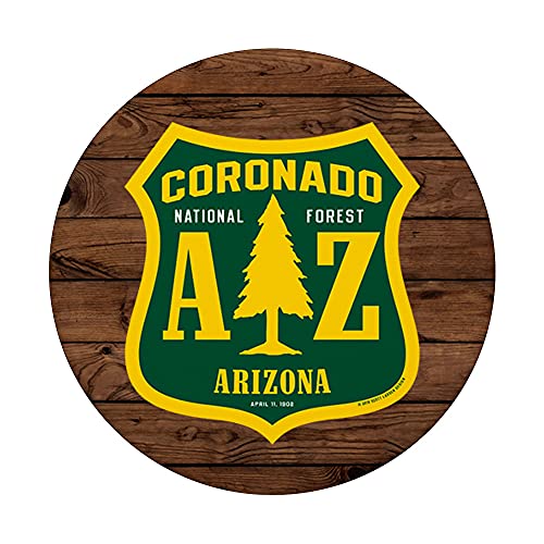 Coronado National Forest Arizona Shield Retro Style CLEAN PopSockets Swappable PopGrip, Black - Image 3