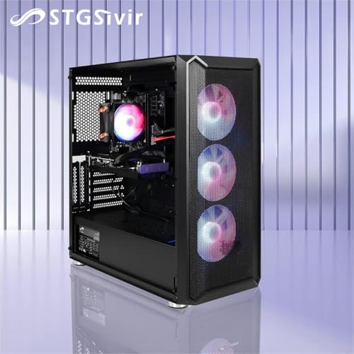 STGsivir Gaming PC, Gaming Computer Desktop Tower, AMD Ryzen 5 5500 up to 4.2GHz, Nvidia GeForce RTX 3060 12GB GDDR6, 32GB DDR4 RAM, 1TB SSD, WIFI 6, BT 5.0, RGB Fan x3, Windows11 Pro - Image 4