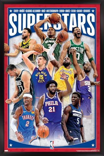 Trends International NBA League - Superstars 24 Wall Poster, 34L x 22.4W, Black Framed Version