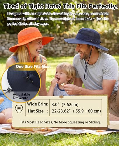 Image of Home Prefer UPF 50+ Men's Sun Hat Wide Brim Bucket Hat UV Protection Hat for Mens Womens Beach Safari Gardening Golf Fishing