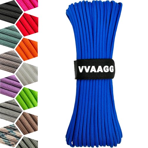 VVAAGG 1000 Blue Paracord Rope 100FT, 4mm Parachute Cord Utility 12 Strand Nylon Rope for Camping, Tent, Clothsline, Outdoor Hiking, Fishing (Blue, 100FT)