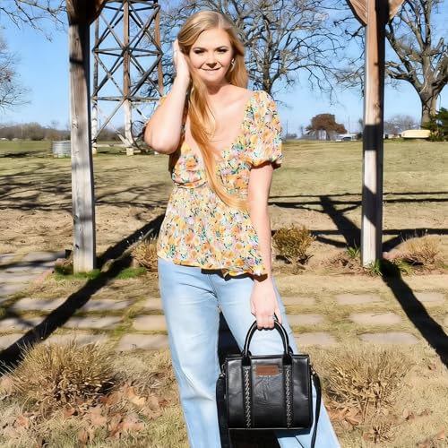 Image of Wrangler Tote Bag for Women Designer Satchel Handbags Top-handle Purses with Strap