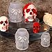 RESINWORLD Set of Large + Medium + Small 3D Skull Resin Molds, Flexible Clear Silicone Skull Head Molds, Silicone Molds for Resin, Soap, Clay, Candle Wax Casting, Halloween Home Decoration