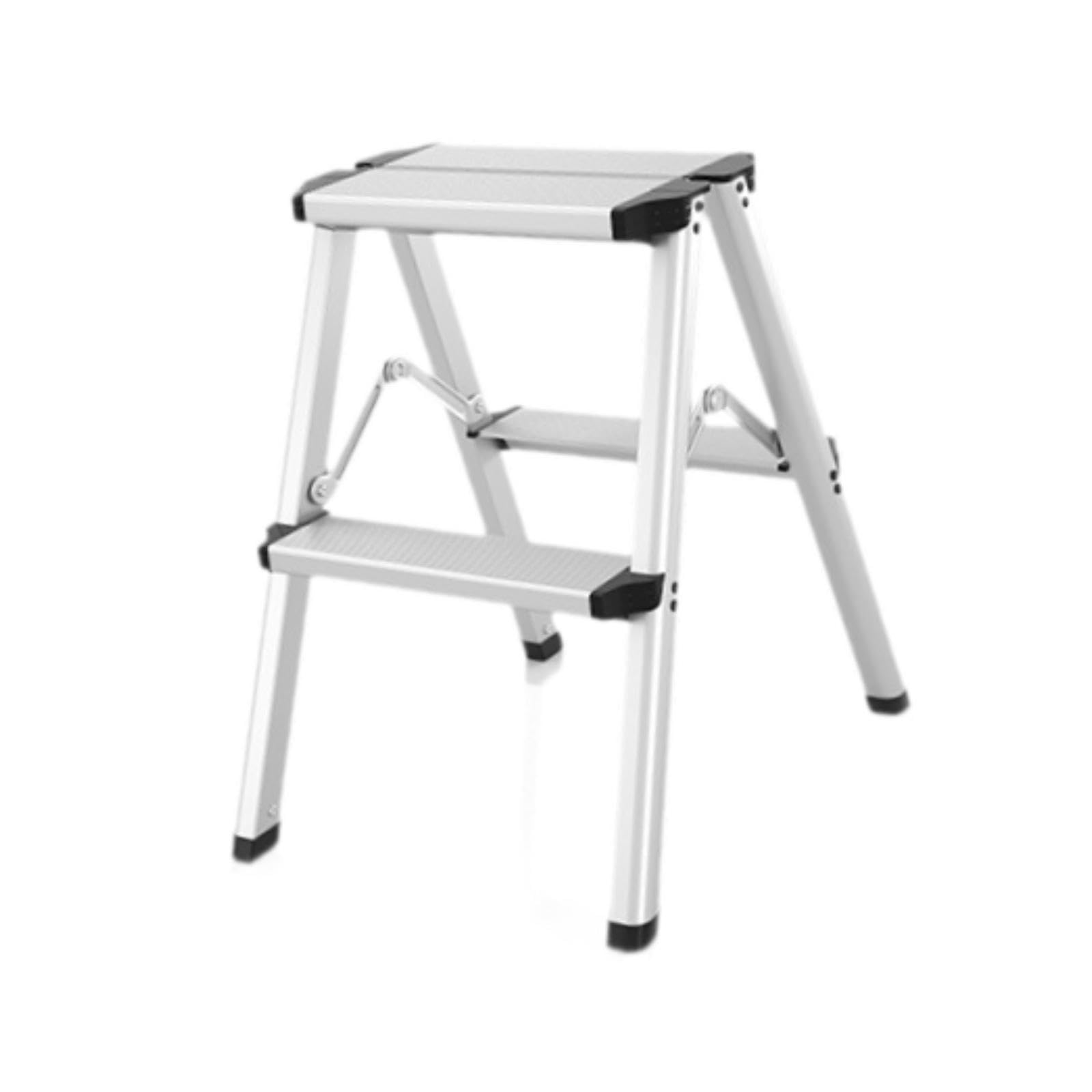 IoensyFolding Step Ladder Fishing Stool Anti Slip Stable Ladder Stool High Stool for Factories Office Household Library