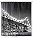 Produktbild WENKO LED Duschvorhang Brooklyn Bridge - waschbar, mit 12 Duschvorhangringen, Polyester, 180 x 200 cm, Mehrfarbig