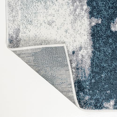 Image of JONATHAN Y Zoe Abstract Marble Navy /White Indoor Area Rug 8x10, Contemporary,Bohemian,Coastal,Casual, Easy-Cleaning for Living Room,Bedroom,Kitchen,Pet Friendly,Non-Shedding (SEU302A-8)