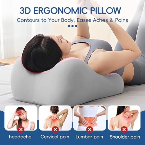 Image of Latex Comfort Pillow for Adults | Supportive Cushion for Pregnancy, Relaxation & Couples | All-Purpose Sleeping & Lounging Pillow with Washable Cover-Pink