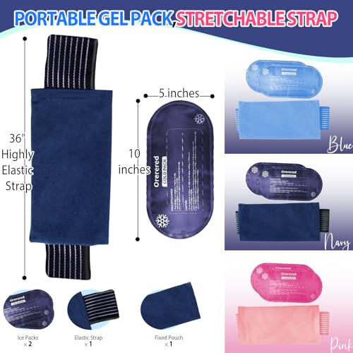 Image of Reusable Cold Ice Packs for Injuries,3-Piece Set | Cold Gel Ice Wrap for Injury Recovery, Alleviate Joint and Muscle Pain (3pcs-Blue)