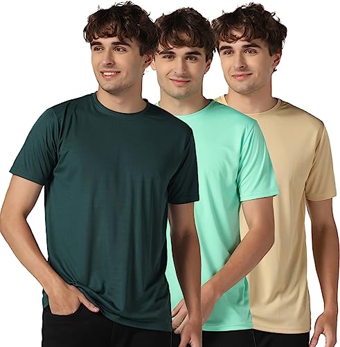 Image of INKKR Men's Short Sleeve Round Neck Dry Fit Multicolor T-Shirt Combo